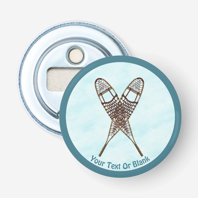 Snowshoes On Snow Bottle Opener (Front)