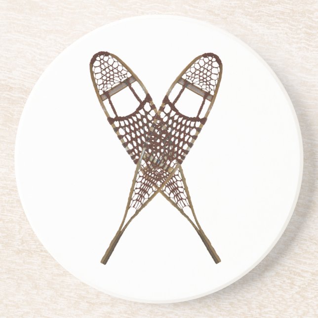 Snowshoes Sandstone Coaster (Front)