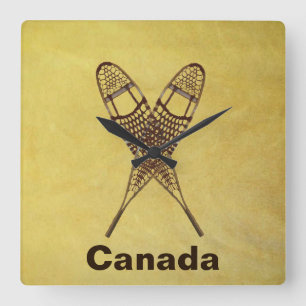 Snowshoes Square Wall Clock