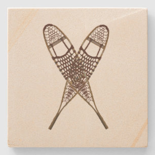 Snowshoes Stone Coaster