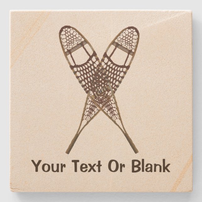 Snowshoes Stone Coaster (Front)