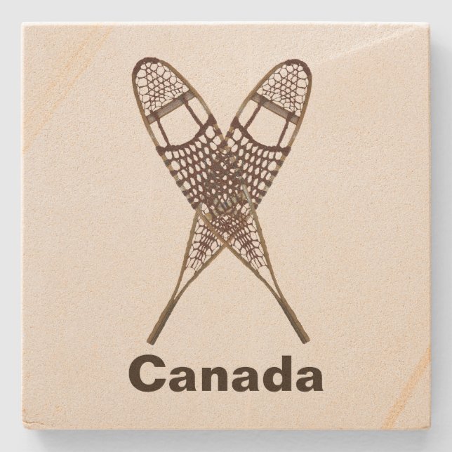 Snowshoes Stone Coaster (Front)