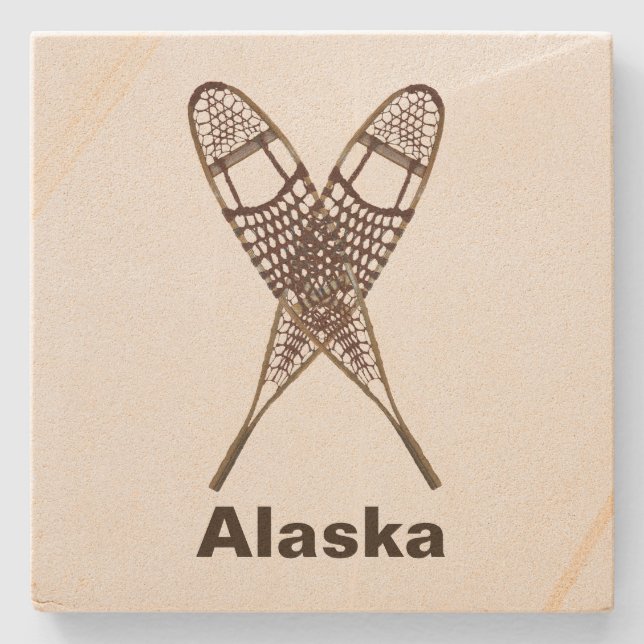 Snowshoes Stone Coaster (Front)