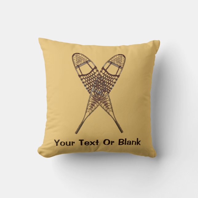 Snowshoes Throw Pillow (Front)