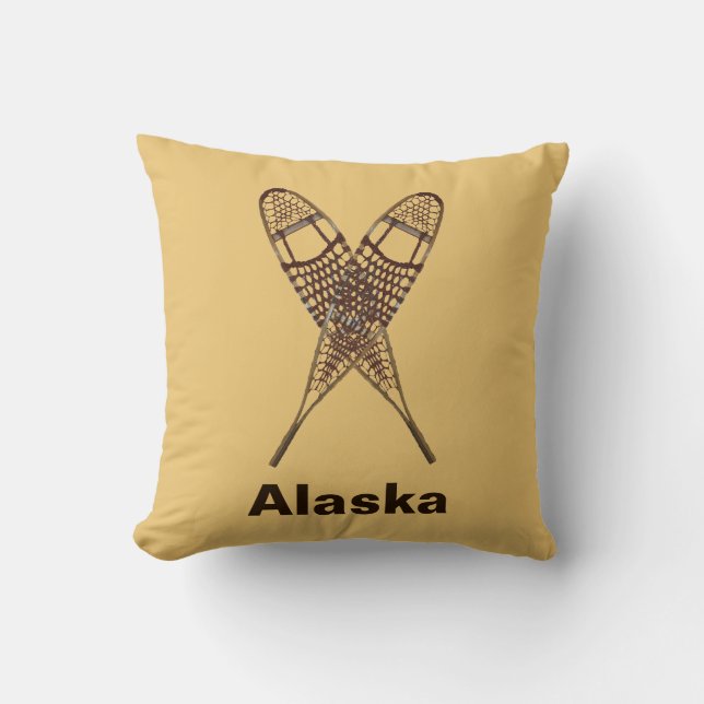 Snowshoes Throw Pillow (Front)
