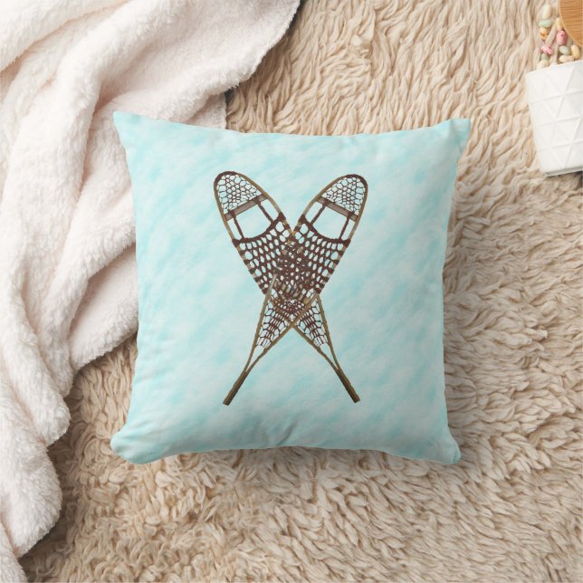 Snowshoes Throw Pillow (Blanket)