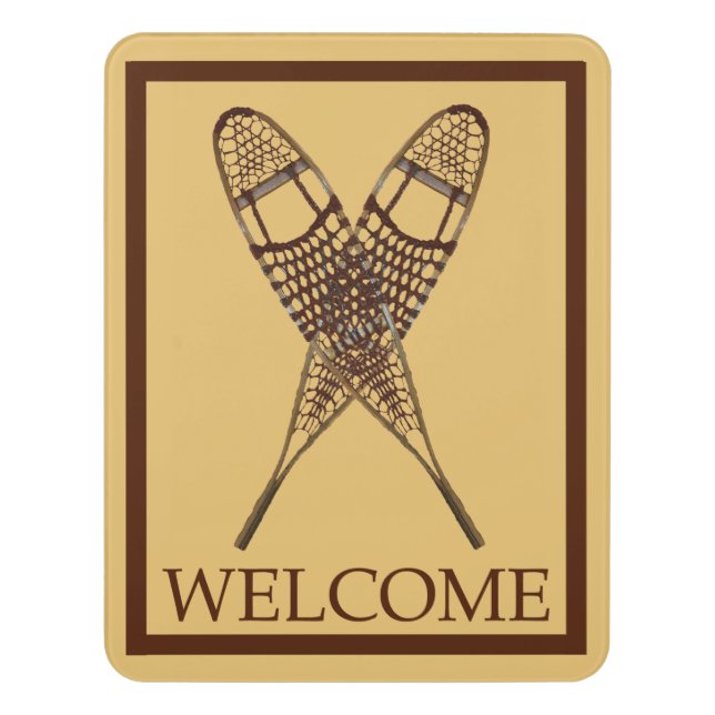 Snowshoes - Welcome Door Sign (Contemporary Vert)