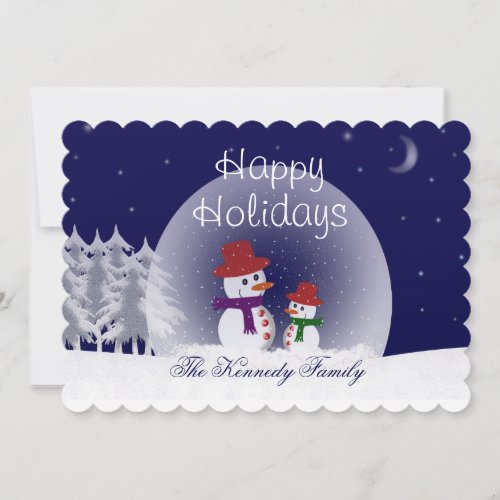 Snowstorm globe holiday card