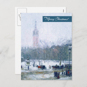 Snowstorm, Madison Square. Christmas Postcard