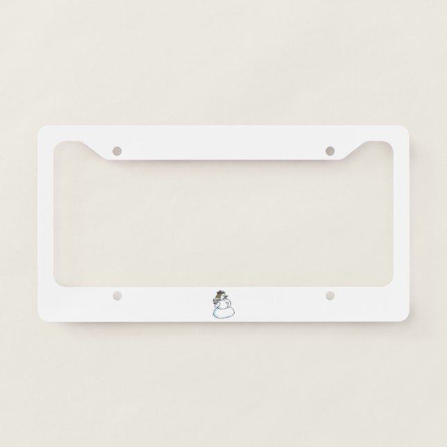 Snowwoman car license plate frame a (Front)