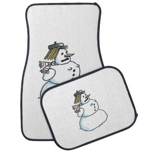 Snowwoman car mats front and rear