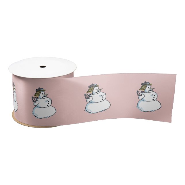 Snowwoman pink ribbon (Spool)