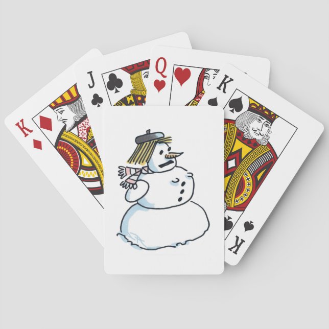 Snowwoman Poker playing cards (Back)