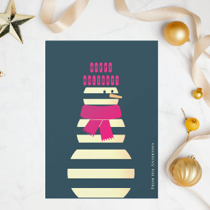 Snowwoman snowman him her christmas  holiday card