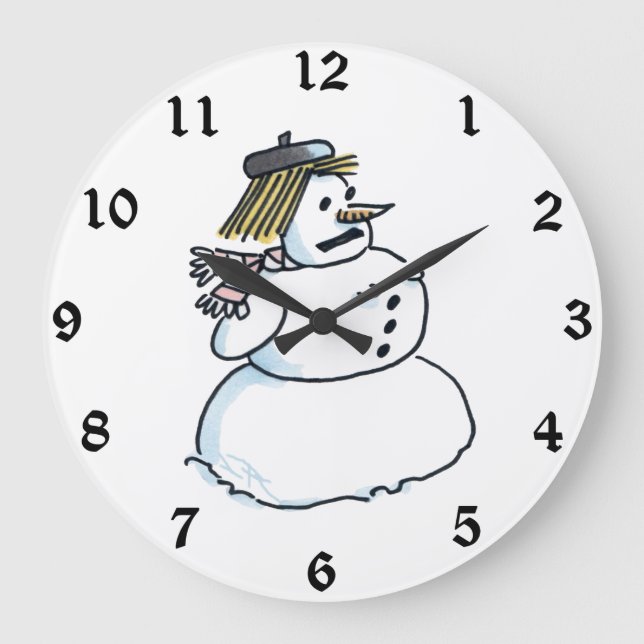 Snowwoman wall clock (Front)