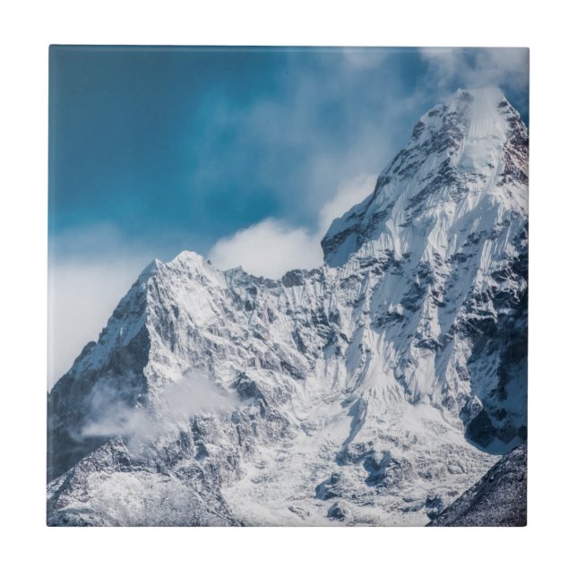 Snowy Ama Dablam Himalayan mountain range Tile (Front)