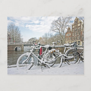 Snowy Amsterdam in the Netherlands Postcard
