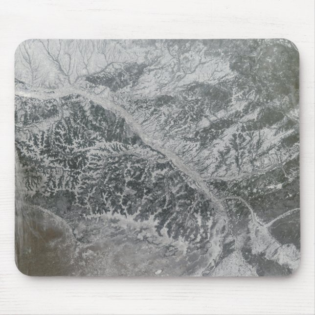 Snowy and hazy central Russia showing the Ob Ri Mouse Pad (Front)