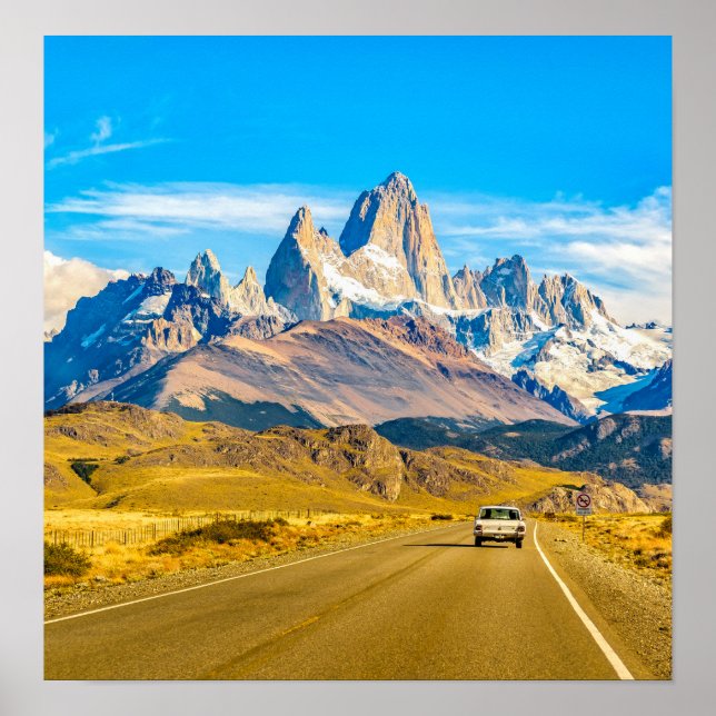 Snowy Andes Mountains, El Chalten, Argentina Poster (Front)