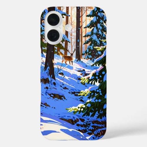 Snowy Anime Forest iPhone 16 Case