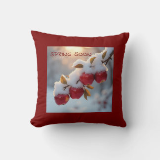 snowy apples throw pillow