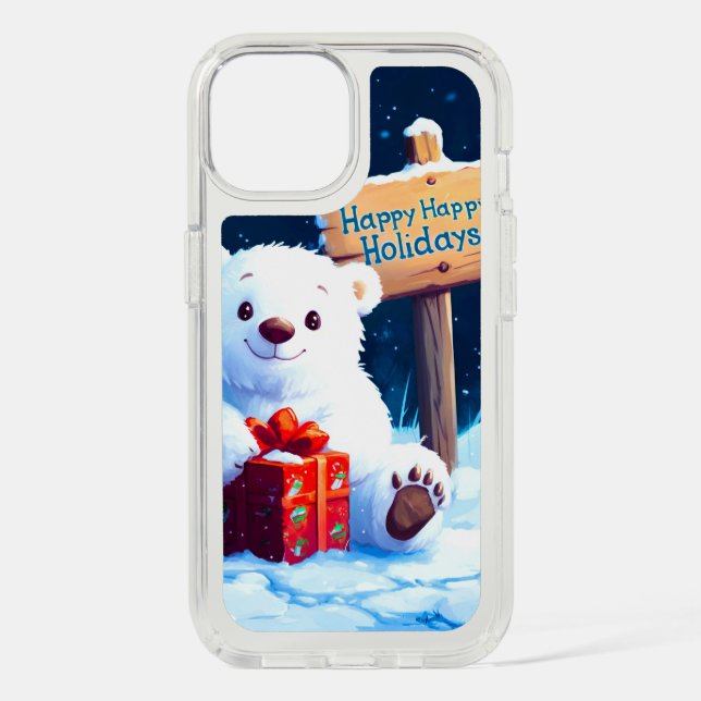 Snowy Bear Christmas Joy Watercolor Speck iPhone Case (Front)