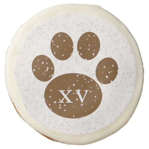 Snowy Bear Paw XV Anos Quinceanera Sugar Cookie