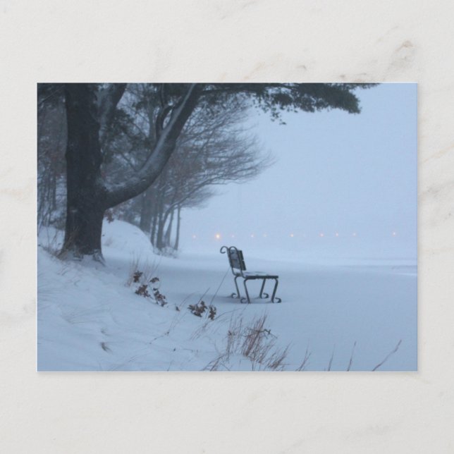 Snowy Bench Postcard (Front)