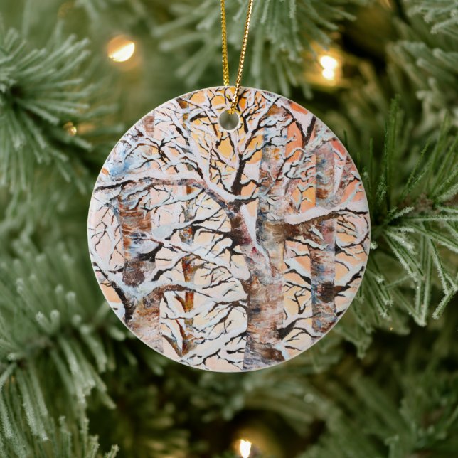 Snowy Birch Holiday Ornament (Tree)