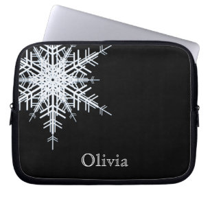 Snowy Black Laptop Sleeve