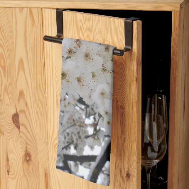 Snowy Blossom Kitchen Towel (Thirds Fold)
