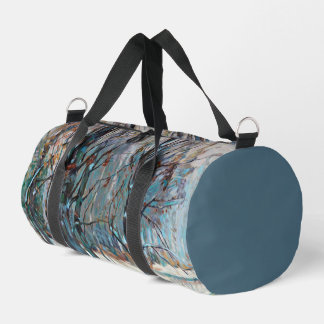 Snowy Blue Gray Winter Nature Scene Duffle Bag