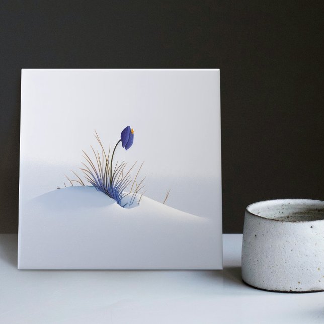 Snowy Blue Mountain Crocus Reborn Flower Ceramic T Tile (Creator Uploaded)