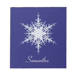 Snowy Blue Snowflake Notepad