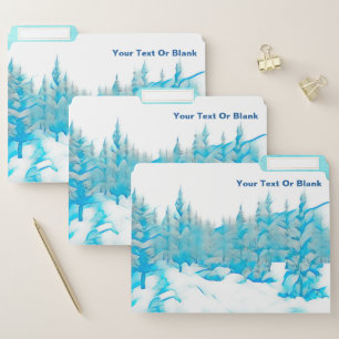 Snowy Blue Trees File Folder
