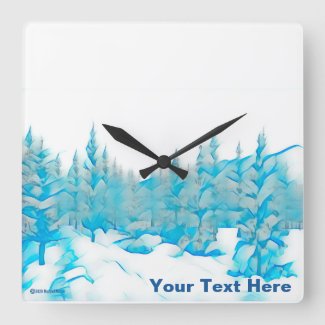 Snowy Blue Trees