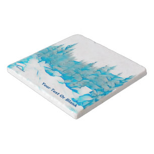 Snowy Blue Trees Trivet