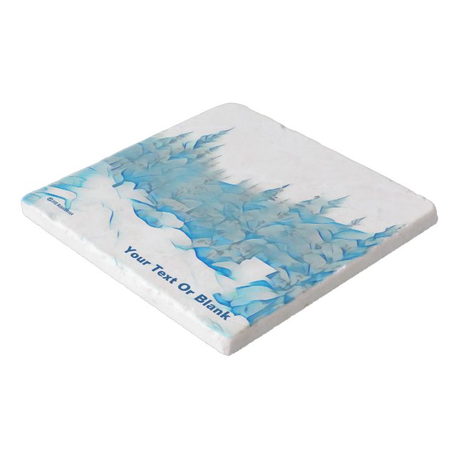 Snowy Blue Trees Trivet (Corner)