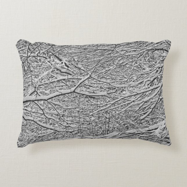 Snowy Branches Accent Pillow (Front)