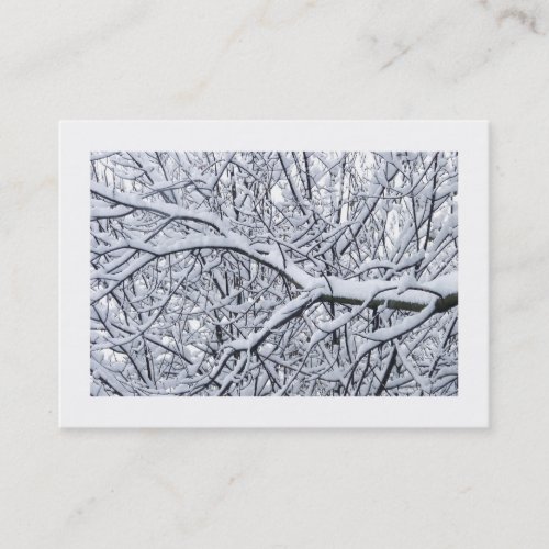 Snowy Branches bordered Business Card