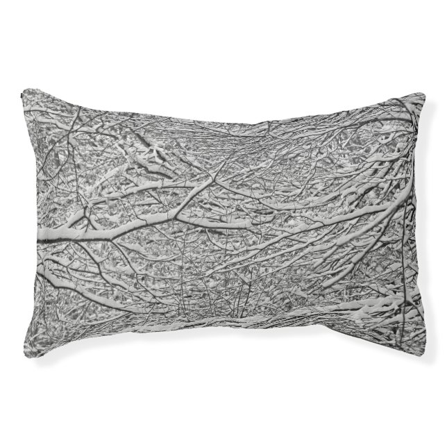 Snowy Branches Dog Bed (Front)