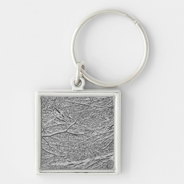 Snowy Branches Keychain (Front)