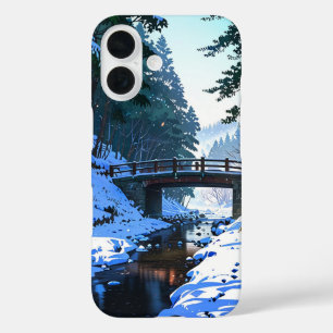 Snowy Bridge in Winter iPhone 16 Case