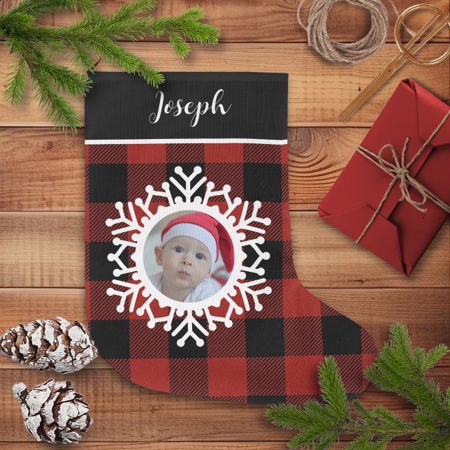 Snowy Buffalo Plaid Christmas Stocking (Creator Uploaded)