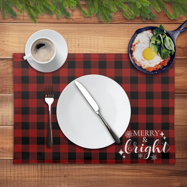 Snowy Buffalo Plaid Cloth Placemat (Creator Uploaded)