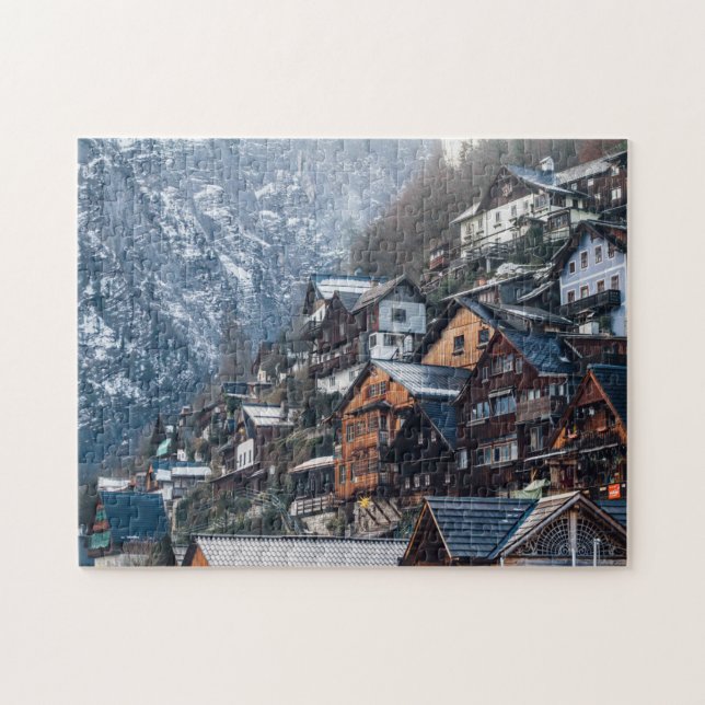 Snowy Building Photography Extreme Jigsaw Puzzles (Horizontal)