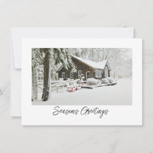 Snowy Cabin Christmas Card