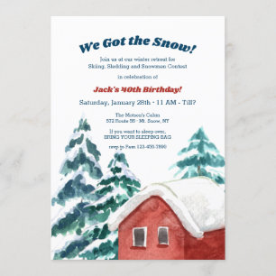 Snowy Cabin Invitation
