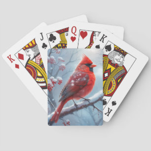 Snowy Cardinal Playing Cards, Cardinal Cards. Poker Cards
