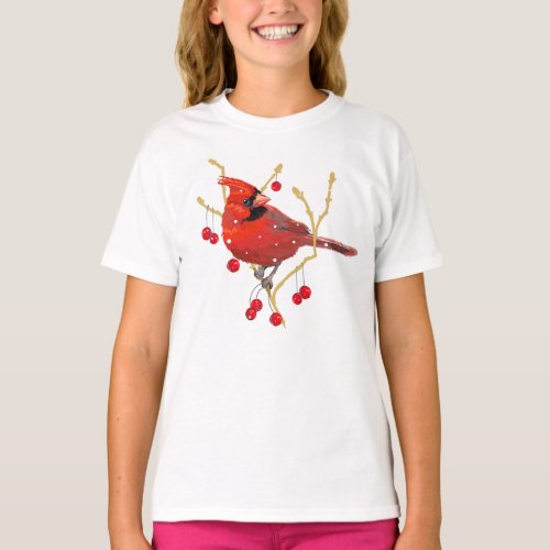 Snowy Cardinal Winter T_Shirt